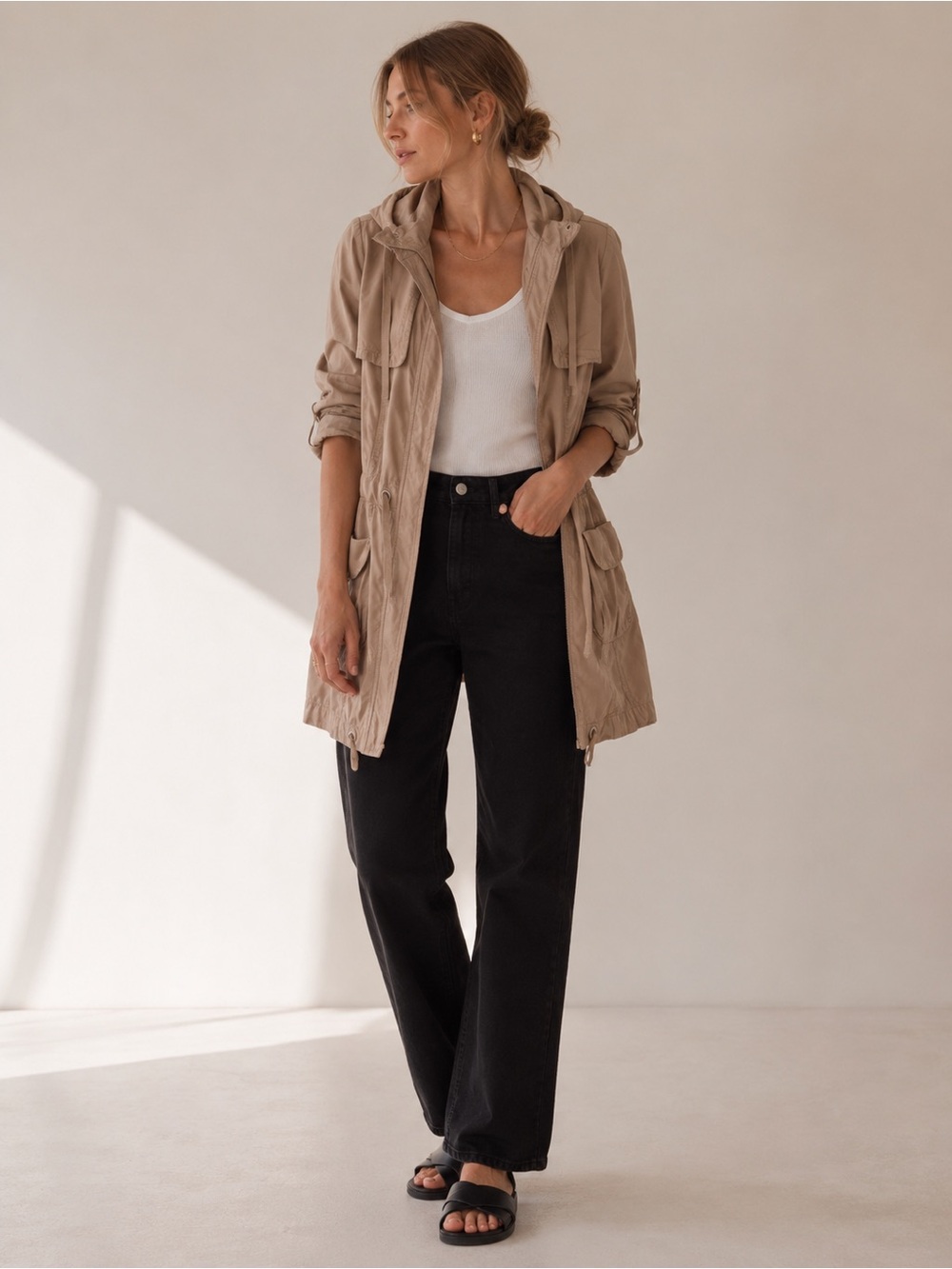 MAX&Co. Cotton Convertible Utility Parka | US 10